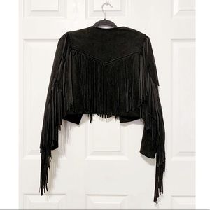 Faux Suede Fringe Jacket